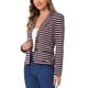 thumbnail image 4 of BLAZER A RAYAS DE LARGO CON SOLAPA Y MANGAS LARGAS PARA MUJERES CHIC INSPIRE TALLA XS AZUL MARINO Y ROSA, 4 of 6