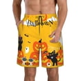 thumbnail image 1 of Balery Happy Halloween1 Traje de Baño Estilo Hawaiano para Hombre, Shorts de Secado Rápido con Bolsillos-Small, 1 of 6