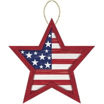 12"Lx11.75"H Mdf Stars And Stripes Sign Red/White/Blue AP8704