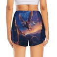 thumbnail image 2 of Lsque Starry Sky Flying Tiger Printed Women's Running Shorts with Liner Pockets,Elastic Quick Dry Workout Athletic Gym Yoga Shorts,Womens High Waist Shorts-Small, 2 of 9