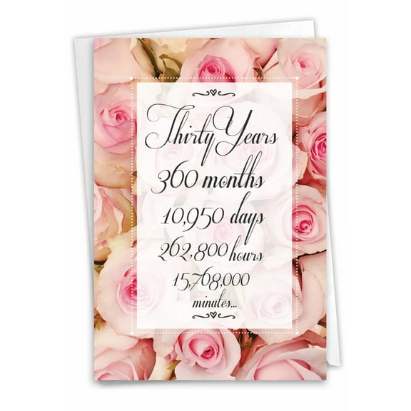 1 Funny Anniversary Card with Envelope - Time Count Milestones 30 C9090MAG