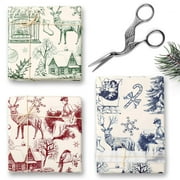 JarThenaAMCS 9 Sheets PriNst Christmas Wrapping Paper -Not Roll- Rustic Farmhouse Gift Wrap Paper Folded Flat Large Xmas Craft Paper for Home Party Supplies, 27.6 x 39.4 Inch