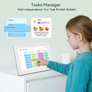 Tabwee 10.1 Inch WiFi Digital Calendar, Smart Touchscreen Interactive Display for Family Schedules Chore Chart, Meal Planner, To Do List, Smart Sync Switchable Digital Photo Frame w/Desk Stand