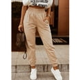 thumbnail image 2 of Women Sweatpants Lounge Loose Fit High Elastic Waisted Side Pocket Outdoor Jogger Running Athletic Pants Apricot XL, 2 of 6