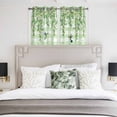 thumbnail image 3 of Spring Plants Kitchen Curtains Window Panels, Watercolor Birds Leaves Flowers Green Plaid Insulated Window Treatment Curtain, Grommet Curtains for Bedroom/Living Room/Bathroom, 2 Piece 42"Wx54"L, 3 of 8