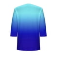 thumbnail image 7 of Sexlip Women Gradient Knit Cardigan Three Quarter Sleeve Open Front Lightweight Sweater Jacket With Side Pockets Relaxed Fit Casual Cover Up Blue S, 7 of 7