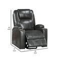 thumbnail image 3 of Benjara BM312353 37 in. Evans Recliner Chair with Power Lift, Cupholders & Faux Leather, Gray, 3 of 6