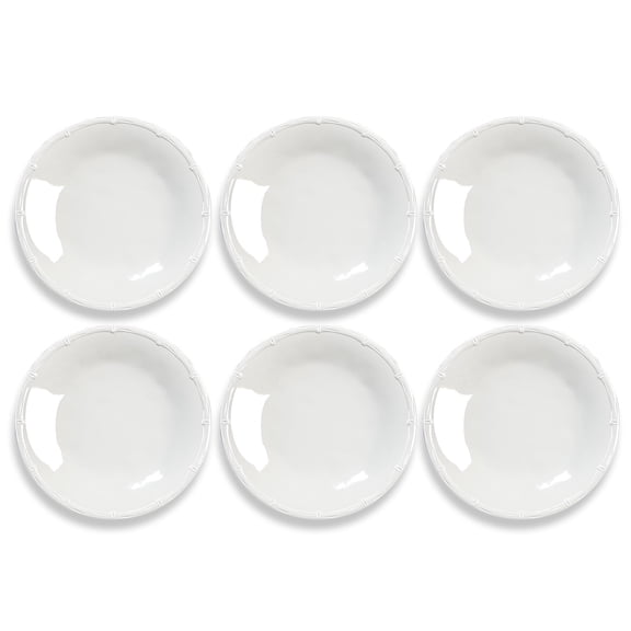 Bamboo Raised Rim Melamine Salad Plate - White - 8.5" - Set of 6