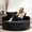 Black, variant on LJAN Oversized Round Chair Lounge Chaise Indoor, 55.5" Upholstered Corduroy Deep Seat Single Cloud Sofa Chair, Fluffy Modern Large Circle Boneless Sleeper Sofa for Living Room, Bedroom