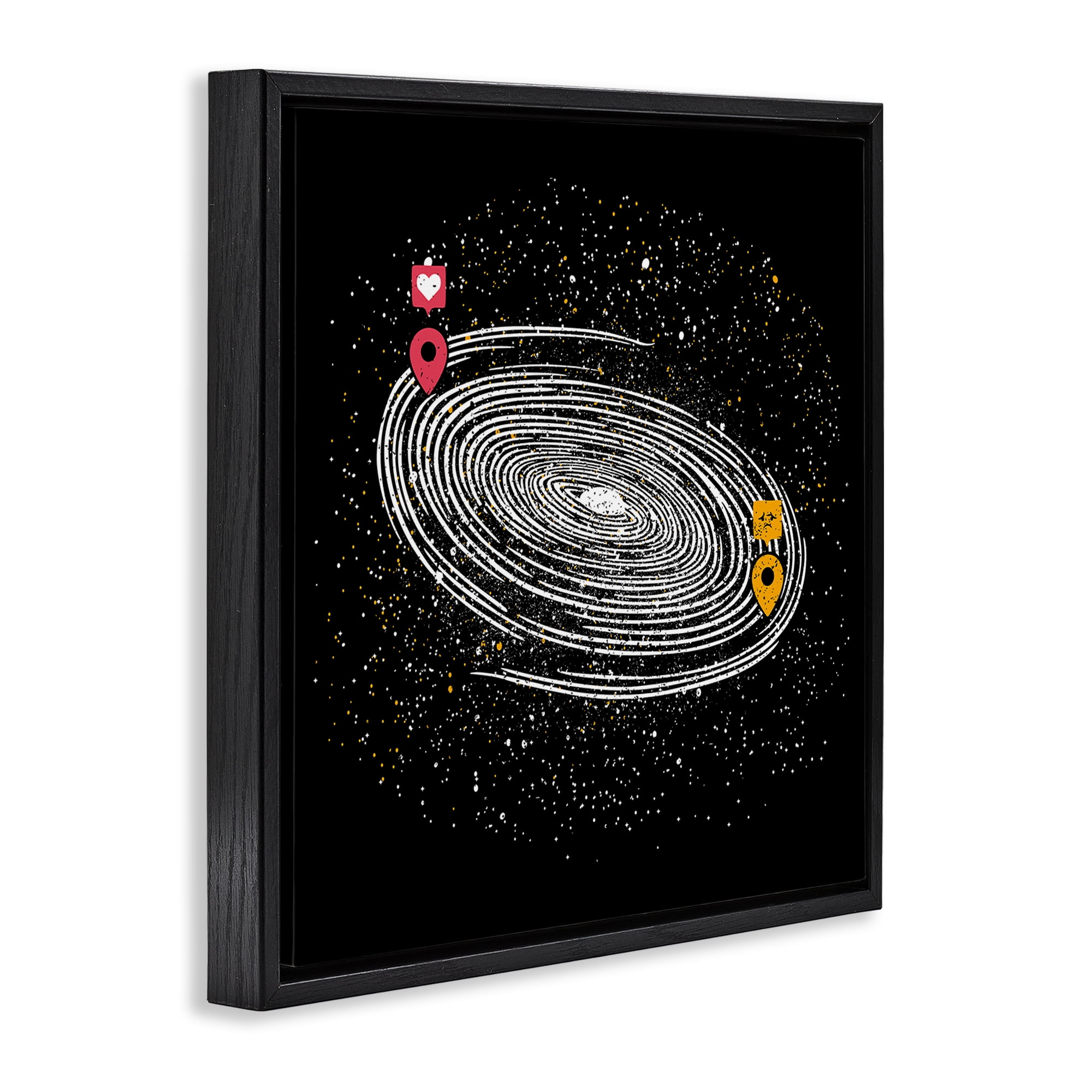 Stupell Industries Love Long Distance Black Framed Floater Canvas Wall Art, design by Tobe Fonseca