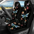 thumbnail image 2 of Renewold Dragonfly Flower Colorful Car Seat Covers Full Set, Front and Rear Bench Protector Set, Universal Fit for Auto Truck Van SUV, Easy to Install, 2 of 7