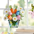 thumbnail image 1 of Easter Flower Egg Suncatcher Window Hanging Decor, Stained Glass Style Acrylic Ornament for Home Farmhouse Garden Window Decorations, Hanging Window Art for Indoor Outdoor Decor, Housewarming Gift, 1 of 9