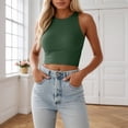 thumbnail image 2 of Fgnfyis Womens T Shirts Crewneck Cropped Tank Top Summer Casual Basic Going Out Crop Top Sleeveless Tops For Women Green XL, 2 of 5