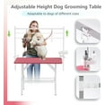 thumbnail image 4 of imerelez 36''Large Dog Grooming Table, Foldable Pet Station at Home, Dog Grooming Table,Adjustable Cat Drying Desktop with Arms, Nooses, Mesh Tray (36Inch Pet Grooming Table Pink), 4 of 8