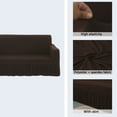 thumbnail image 4 of Dowbom Sofa Slipcover with Skirt,1-Piece Stretch Sofa Cover Universal Non-slip Washable Furniture Protector Soft Elastic Couch Cover for Living Room Bedroom Decoration-2 Seater(145-185cm)-dark brown, 4 of 7