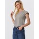 thumbnail image 2 of Camiseta Manga Tulipán Cuello En V Básico Allegra K Para Mujer Gris Oscuro S, 2 of 5