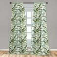thumbnail image 4 of Ambesonne Tropical Curtains, Repetitive Exotic Leaves, Pair of 28"x84", Pale Olive Green Fawn, 4 of 4