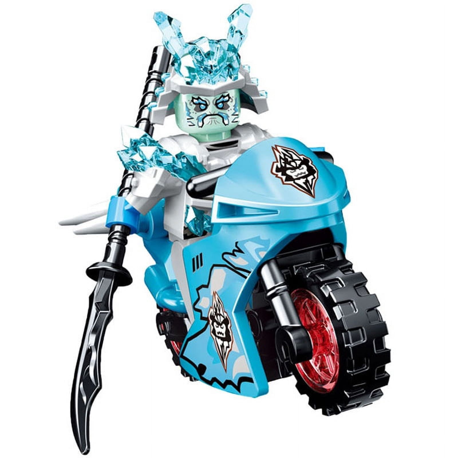 8 Pcs Ninja  Anime Series Minifigures Toy Set, Ninja Ice Motorcycle Character Action Figures Building Block, Gifts for Boys Girls and Fans