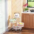 thumbnail image 2 of Round Rotating Multi-Layer Kitchen Storage Shelf, Fruit and Vegetable Storage Basket, Kitchen Storage Rack Floor-Standing, Household Storage Rack for Kitchen Living Room Toilet,28*60CM, 2 of 5