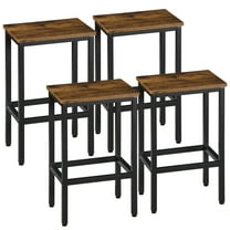 YYEAN Bar Stools Set of 4 Counter Height 25.6" Backless Dining Stool Wood Top Footrest