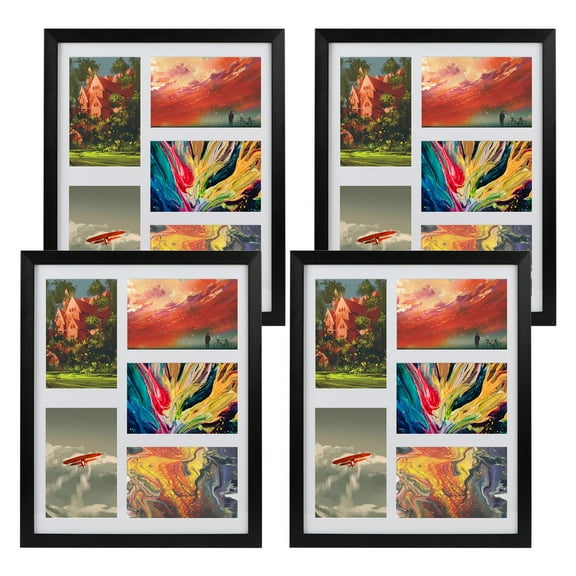 4 Pack 5-Opening Collage Picture Frames 4x6 for Wall Display