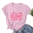 thumbnail image 6 of VKOYWKM Valentines Day Heart T Shirts for Women Cute Love Heart Graphic Tees Short Sleeve Crew Neck Loose Fit Holiday T-Shirts Valentines Day Gifts Tops, 6 of 6