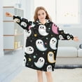 thumbnail image 5 of FORMRS Wearable Blanket Hoodie with Sleeves for Kids Cozy Flannel Sweatshirt, White Halloween Ghost, 5 of 7