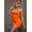 Orange, variant on Women’s White Sleeveless Romper Shorts Racerback Bodysuit with “WET” Print