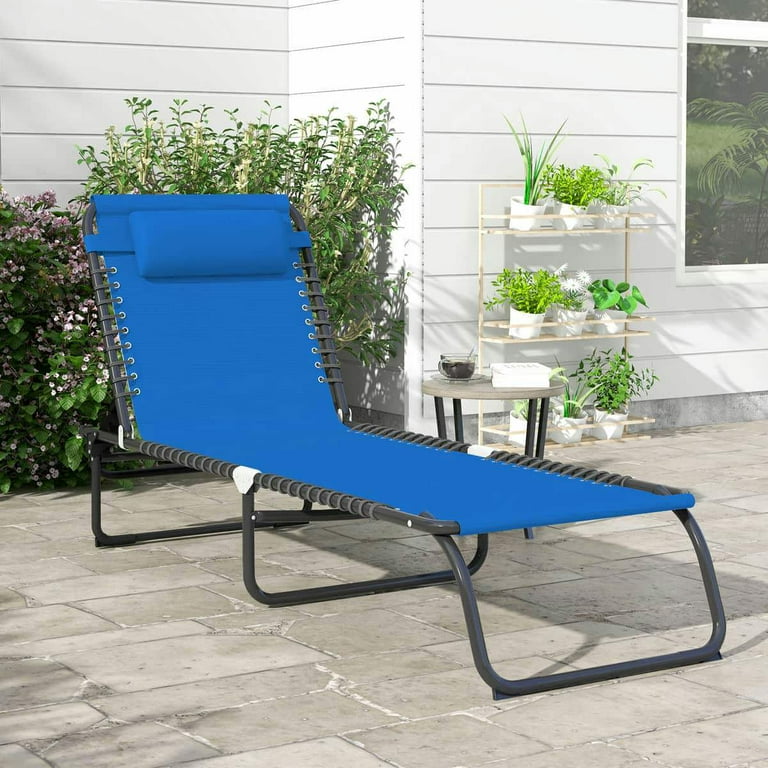 Spaco 4-Position Reclining Trifold Lounge Chair, Breathable Mesh