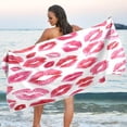 thumbnail image 7 of Dreamtimes Red Lips Beach Towel Super Absorbent Oversized Travel Towels Lightweight Compact Quick Dry Towel for Swimming Camping Holiday, 7 of 7