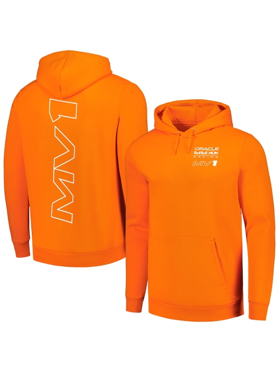 Unisex Castore Max Verstappen Orange Red Bull Racing 2023 Driver Pullover Hoodie