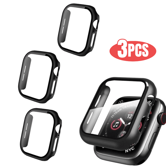 3PCS Qixxronics Case for Apple Watch Series 11 (46mm) with Built-in Tempered Glass Screen Protector