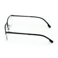 thumbnail image 3 of Men Premium Optical Frame Wide Large Head Reading Glasses Half Rim Metal - Clear Lens Reader DRM03 145MM Gunmetal +1.75, 3 of 4