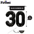 thumbnail image 2 of Number Balloons Firomi Black 30 Giant Jumbo Mylar Foil, 1 m, 2 of 6
