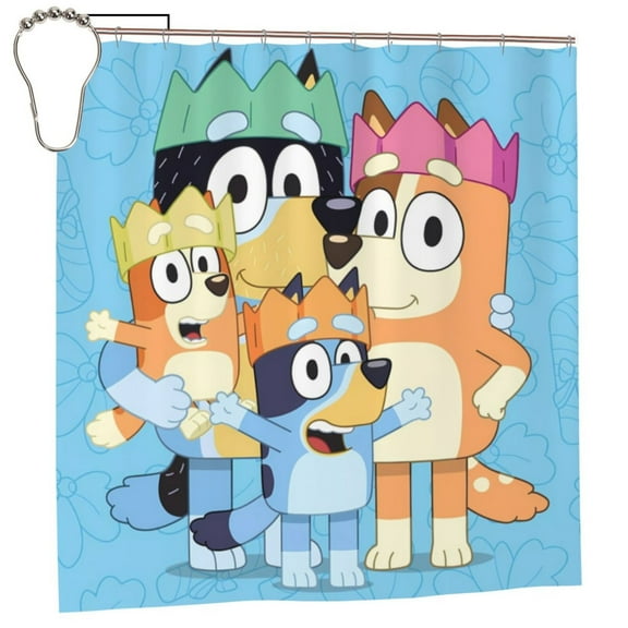 Netaao Bluey for Waterproof Shower Curtain 72x72in with Hooks Machine Washable