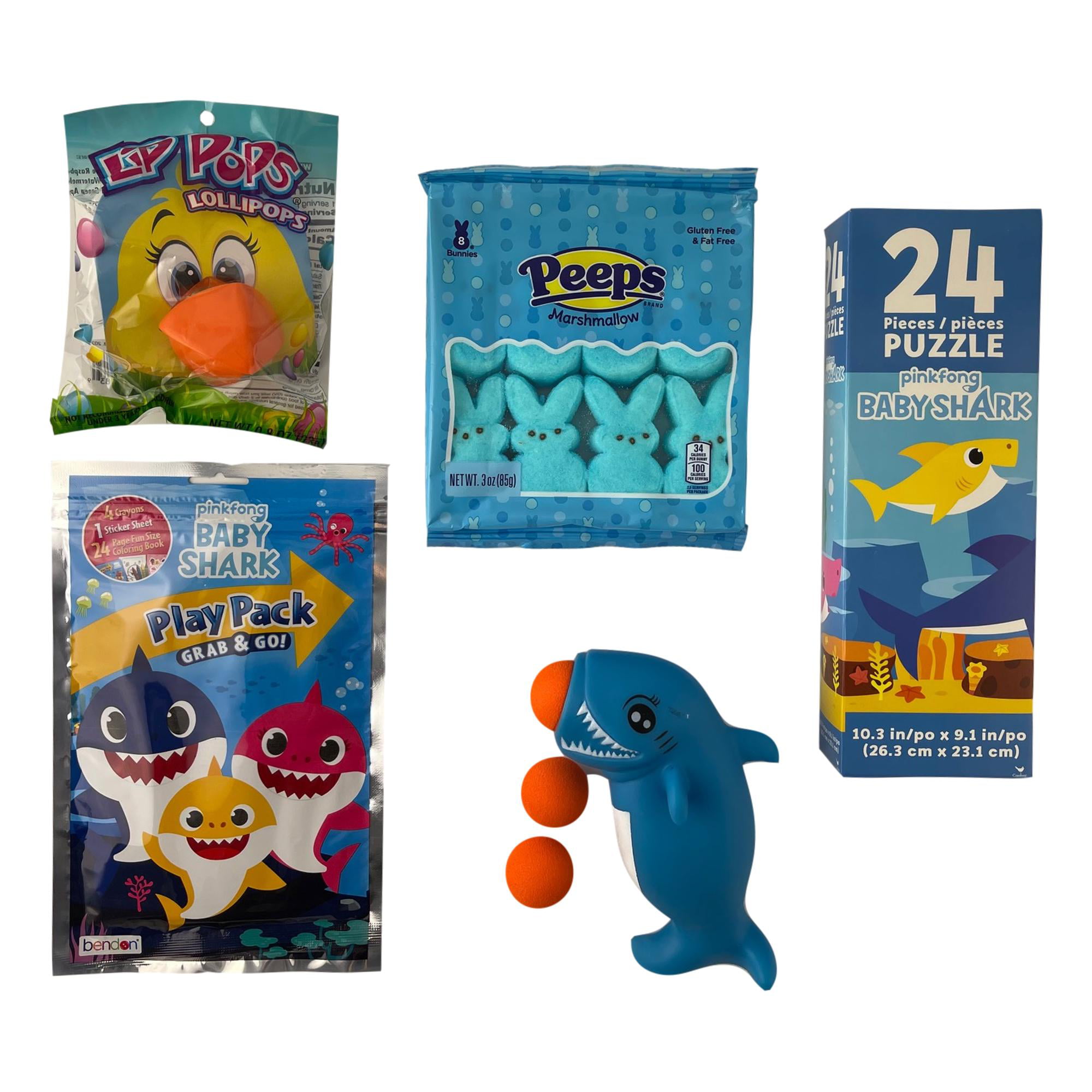 Baby Shark Easter Basket for Boys Prefilled and Premade with Peeps Candy, Puzzle, and Toys (Shark Popper) - Walmart.com