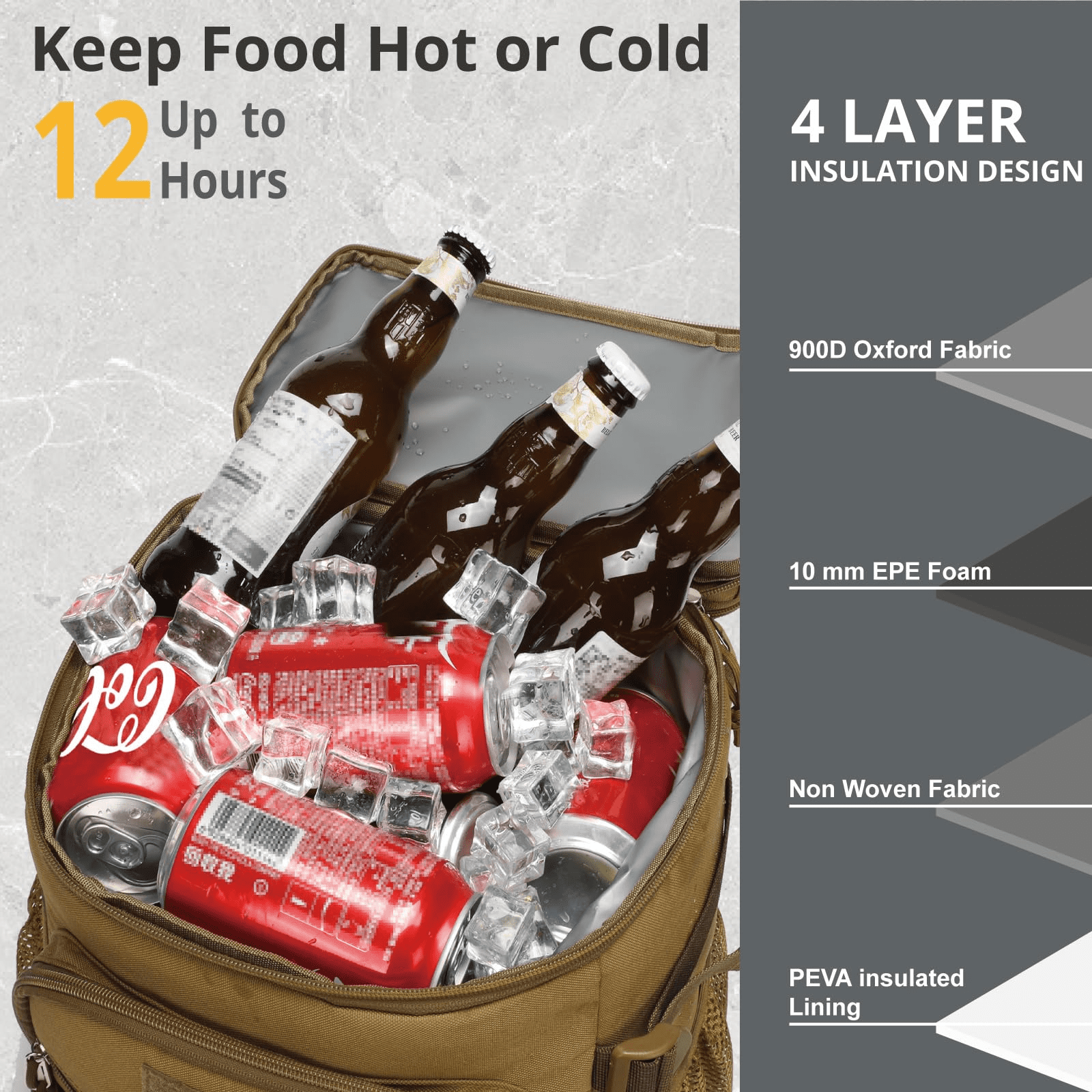 Backpack Cooler, 25L Cooler Backpack Insulated Leak-Proof, Heavy Duty Large Lunch Backpack, Waterproof Ice Chest Backpack for Men Women Adults Work Day trip Camping Beach Hiking Essential
