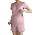 thumbnail image 5 of Women Pajama Sets Soft Comfortable Nursing Sleepwear Maternity Pajama Set For Breastfeeding Moms Postpartum Loungewear With Built In Bra, 5 of 5