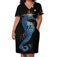 thumbnail image 3 of Vestido azul de bolsillo suelto de ensueño para mujer, vestidos formales para ocasiones especiales, ropa femenina, vestidos de lujo para mujer., 3 of 7