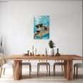 thumbnail image 3 of ZHONGYUTONG Turtle Wall Art for Bathroom Ocean Animal Canvas Sea Theme Pictures Coastal Beach Painting for Toilet Decor Framed (12.00" x 18.00"), 3 of 5