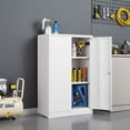 thumbnail image 3 of File Cabinet with Lock, Seizeen Steel Storage Cabinet for Tool Home Improvement, Black Garage Storage Cabinet with Doors and Shelves for Office Warehouse, 3 of 13