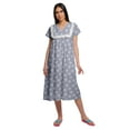 thumbnail image 1 of Moomaya Chemise de Nuit Imprimée à Manches Courtes pour Femmes Col en V en Coton, 1 of 5