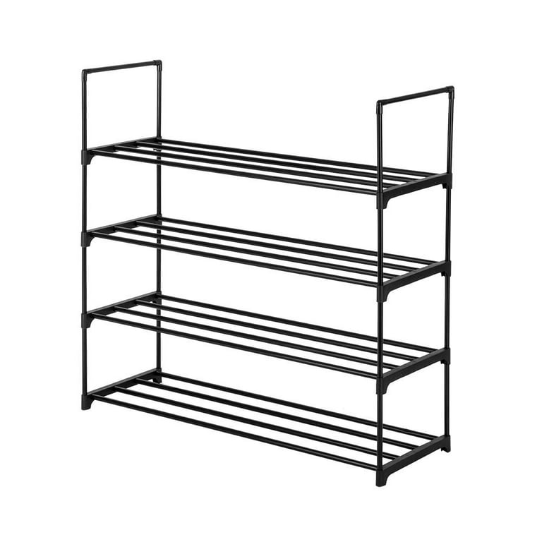 ZXNYH Shoe Rack, 8-Tier Shoe Organizer, Metal Shoe Storage for Garage,  Entryway, Set of 2 4-Tier Stackable Shoe Shelf, with Adjustable Flat or  Angled Shelves, Holds 32-40 Pairs, Bronze 