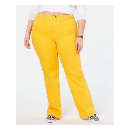 DICKIES Womens Yellow Pocketed Pants Juniors 18