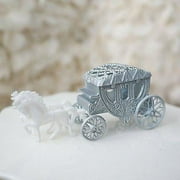 LE PETIT PAIN Vintage Fairy Tale Cinderella Silver Horse and Carriage Coach Cake Topper