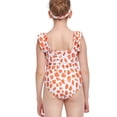 thumbnail image 2 of Little and Big Girls Ruffled Sleeve Bowknot One-Piece Swimsuit Floral Swimwear, 2 of 4