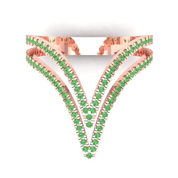 Statement Engagement Ring for Women - 0.525ct Simulated Green Diamond in 18K Rose Gold Promise Ring