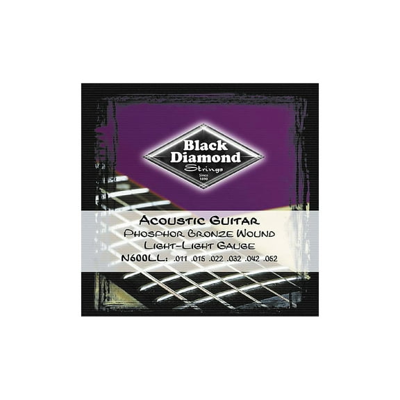 Black Diamond Light Light Gauge Phosphor Bronze Acoustic Guitar Strings