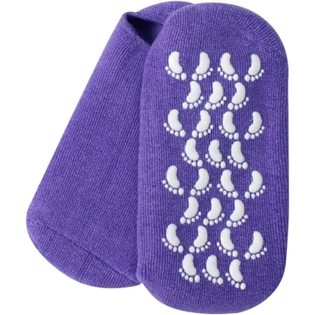 Skin Foot Moisturizing Gel Socks Foot Care Gel Moisturizing Silicone Socks Non Slip Heel Socks Chapped Foot Care Socks Women Men Soft Feet Rough Skin Deep Lotion (D  One Size)