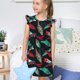 thumbnail image 4 of Fotbe Fishing Lure Vestido de Dormir para Niñas de 3 a 10 Años, Mangas Cortas, Estilo Princesa, Pijama Camisón con Mangas Voladas-Medium, 4 of 6